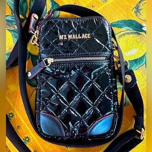 Gorgeous MZ Wallace Crossbody - Black Patent Leather with Gold Accents